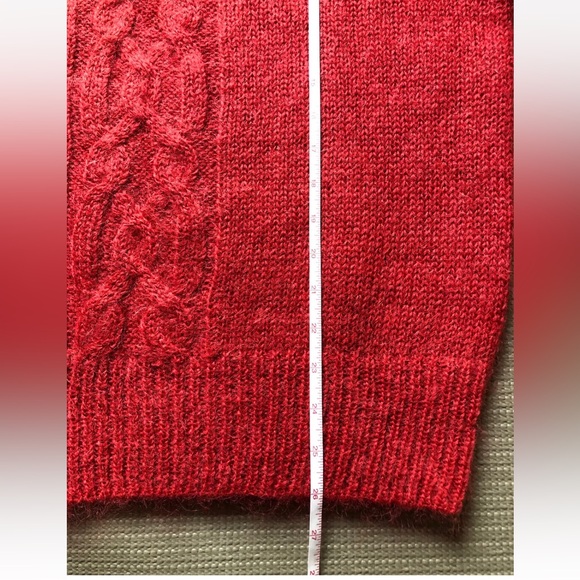 NWOT Vintage Pronto Moda RED MOHAIR Blend CABLE KNIT cozy warm winter SWEATER  L - Picture 8 of 9